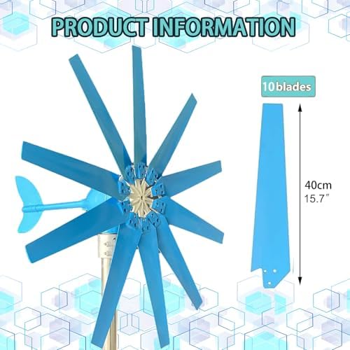 16000W/20000W Wind Turbine Generator Kit - 12V/24V/48V, 8/10 Blades, Ideal for Marine/RV/Home Energy, Safe at 50m/s, Efficient Wind Energy Supplementation