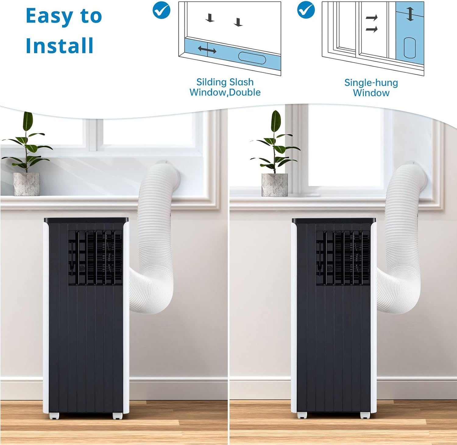 Air Conditioner 8000Btu 3-1 in, Portable Air Conditioner Built-in Cool, Dehumidifier, Fan Modes, Room Air Conditioner with Remote/Installation Kits, Cools up to 350 Sq.ft