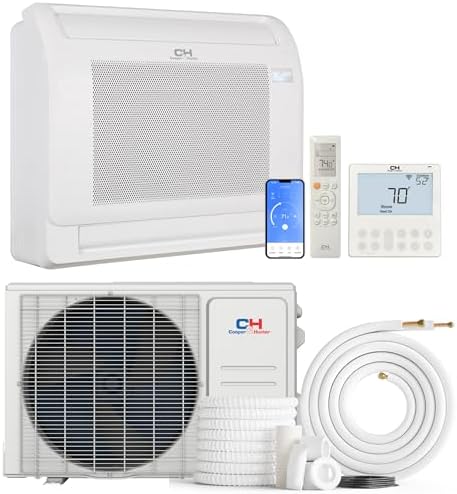 Cooper & Hunter 16,000 BTU Single Zone Floor Mounted Console Mini Split Air Conditioner & Heat Pump – 23.8 SEER2 – 16FT Installation Kit – 230V Inverter