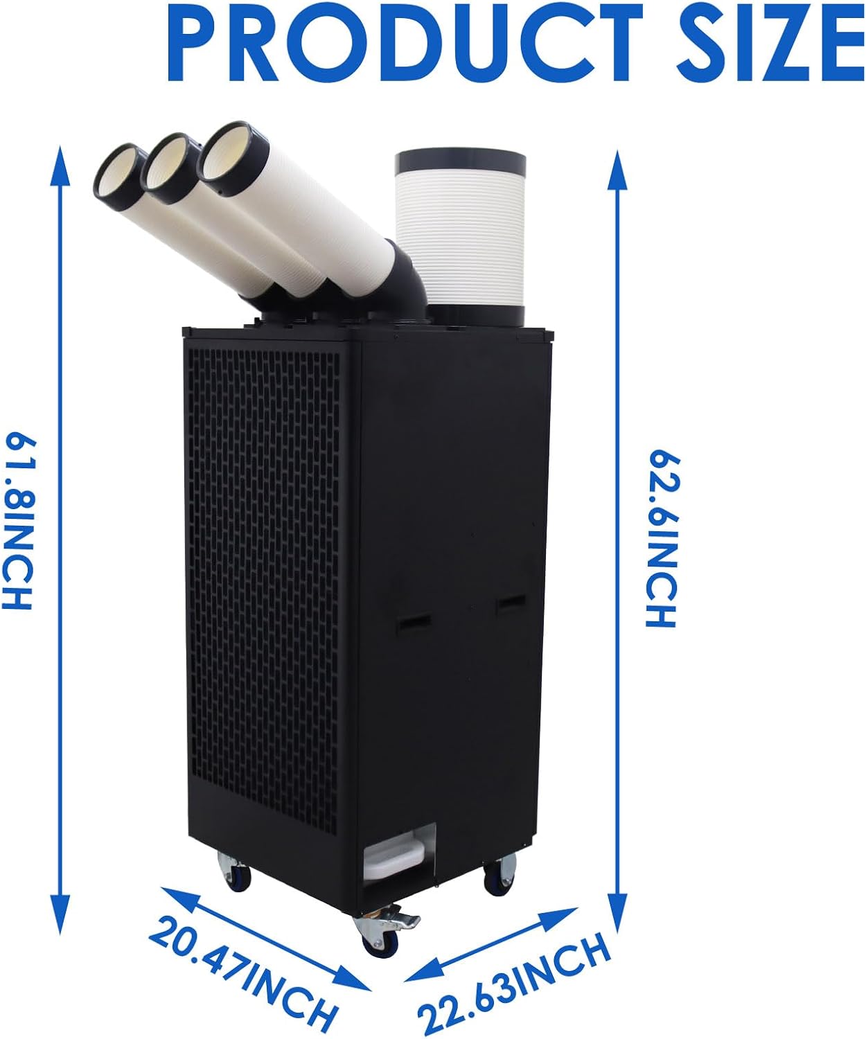 Portable Air Conditioner Industrial Spot Cooler Mobile Cooling Aircon with 13L Large Tank and Wheels for Hospital Warehouse Workshop 220V 2500W