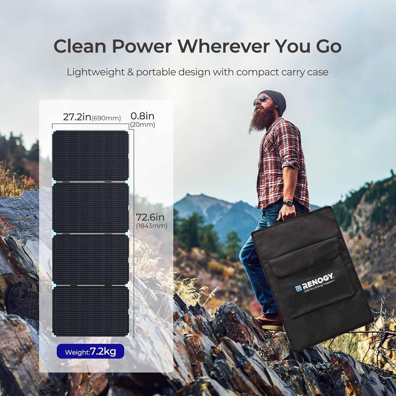 Renogy 220W Portable Solar Panel Suitcase, 23% High Efficiency Foldable Solar Charger for Power Station, Durable for Decades, with Sturdy Kickstands, IP67 Waterproof for RV Camping Off-Grid Blackouts