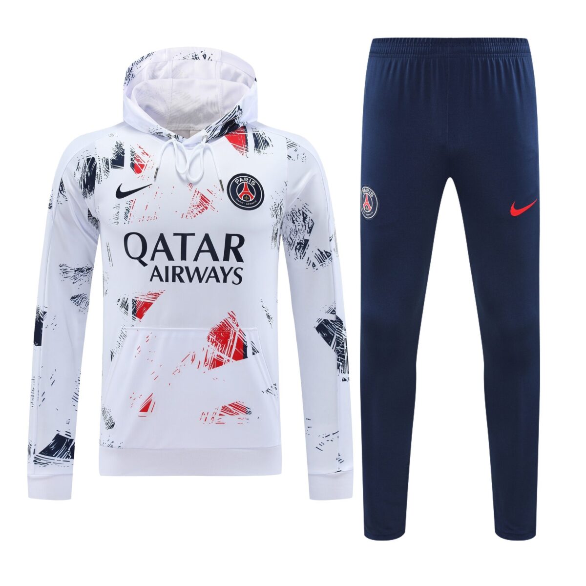 Conjunto manga larga PSG blanco azul y rojo efecto pintura - NewNow