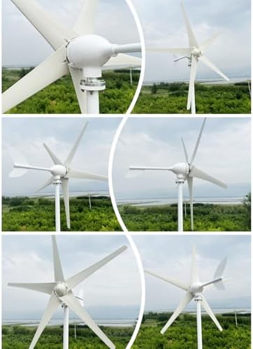 800W-1200W Small Wind Turbine Generator Kit - 12V/24V/48V with 5 Blades & Controller, Aluminum Alloy Windmill for Marine & Home Charging Solutions