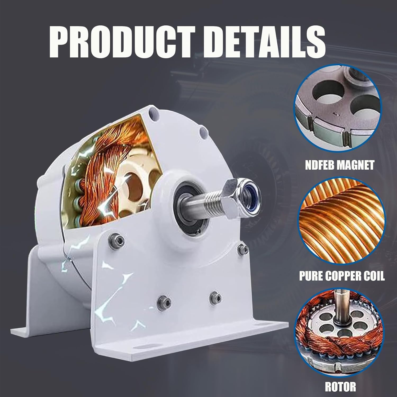 600r/m 600W 12V/24V/48V Permanent Magnet Generator AC Alternator,Brushless Design eliminates wear and Tear, for Vertical or Horizontal Wind Turbine 600W Wind Generator 48V