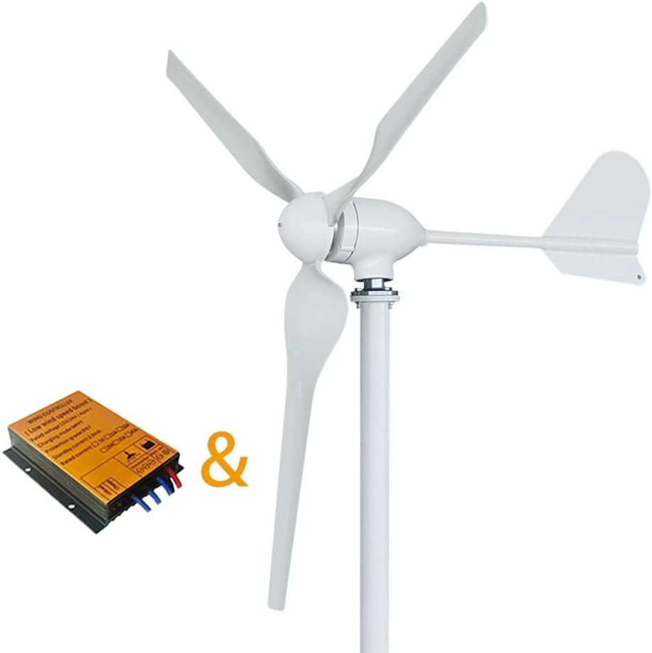 Wind Turbine, Horizontal Energy Wind Generator 1500W Turbine MPPT Controller 12v 24V 48V Low Noise Medium Windmill Household Small(MPPT Controller,24V)