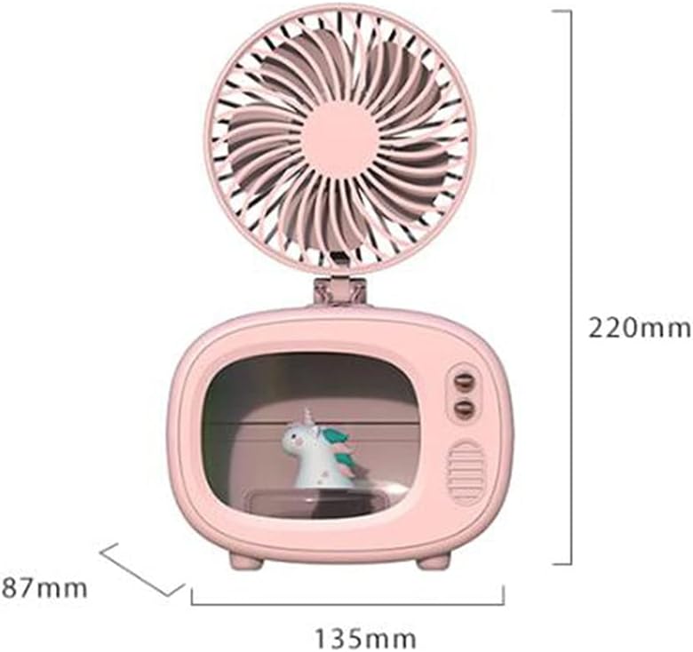 Cooling Fans Personal Air Cooler, 4000 mAh Cordless Portable Air Conditioner with 3 Speed Modes, Rechargeable Mini Air Conditioner Fan with 7 Colors Night Light for Desktop, Office, Room (Green)