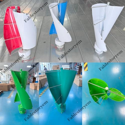 12000W Helix Maglev Wind Turbine Generator Kit - 12V/24V/48V Vertical 3-Phase AC Permanent Magnet, MPPT Controller & 2 Blades for Boats, Cabins, Gazebos, Renewable Energy Solution