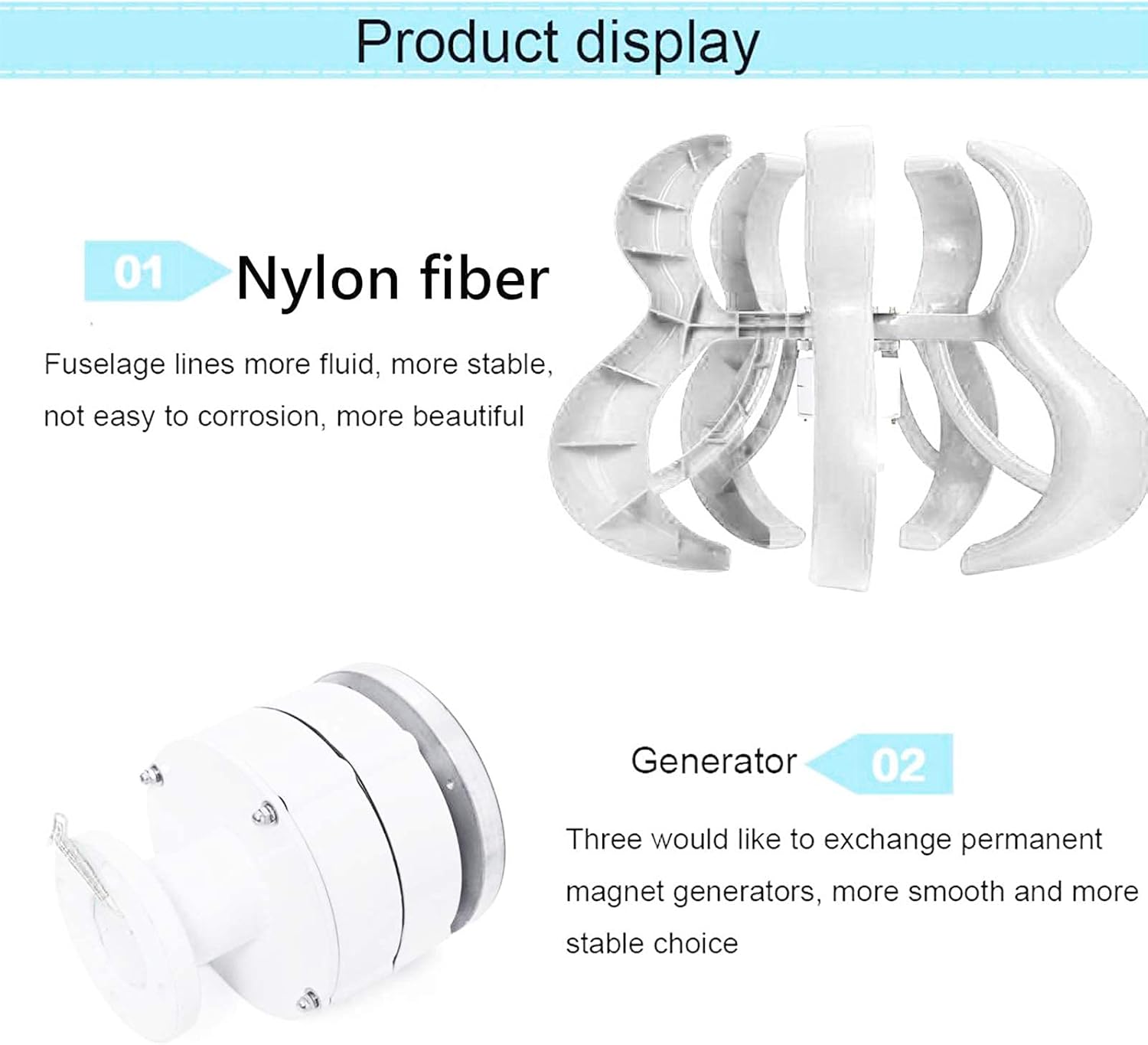 14000W Small Vertical Wind Turbine Vertical Wind Turbine, 12V 24V 48V 220V 3 Phase 5 Blades Home with Controller High Efficiency and No Noise