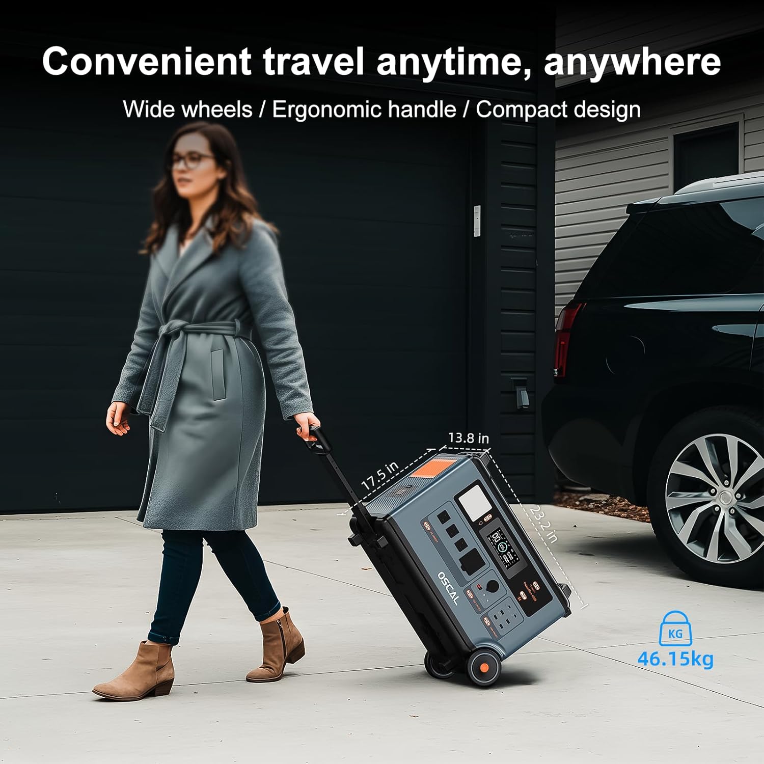 OSCAL 6000W 120V/240V Split Phase Voltage Solar Generator(2025 New),Portable Power Station PowerMax 6000 With 2 * 500W Solar Panel, 6000w AC Output (9000W Surge),3600Wh LFP Battery for Emergency 07