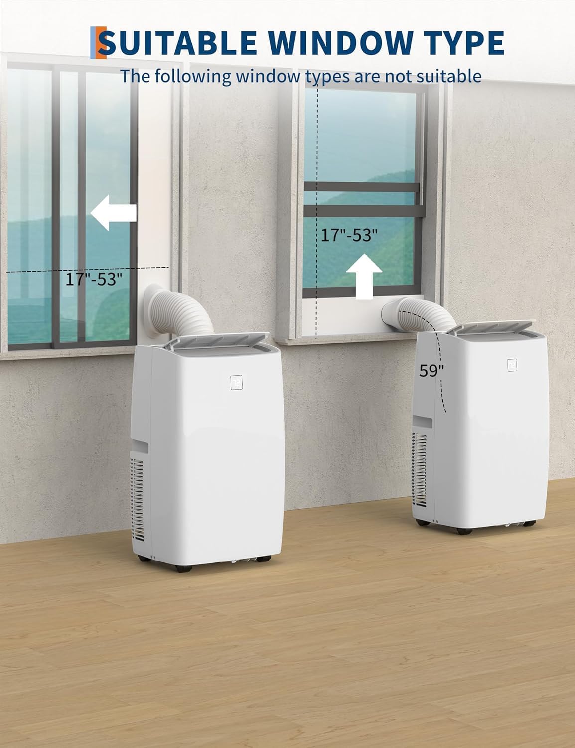 14000 BTU Portable Air Conditioner, 4-In-1 Energy Efficient Room Air Conditioner w/Remote/Fan/Dehumidifier, Cools Areas Up to 750 Sq. Ft. 24-Hour Timer for Living Room/Bedroom, White