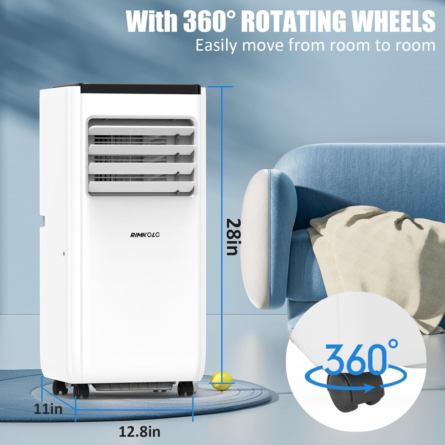 10000 BTU Portable Air Conditioners, 5 Modes Portable AC Cools up to 450 Sq.ft Room Air Conditioner with Remote Control/Installation Kits