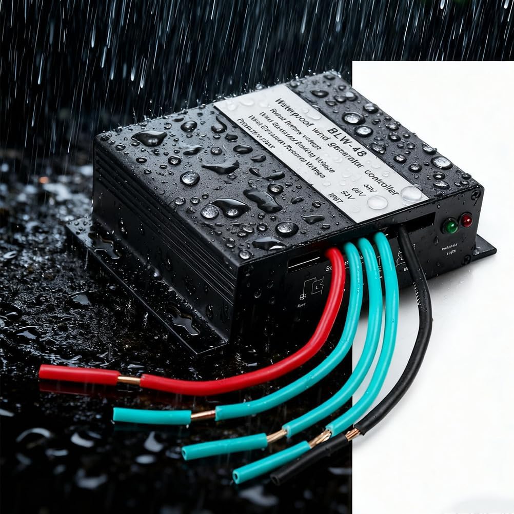 1000W 12V 24V 48V 220V 40A Mini Wind Turbine Generator Regulator MPPT Wind Turbine Charger Controller IP67 Low Voltage Controller with LED Indicator,Black,220V