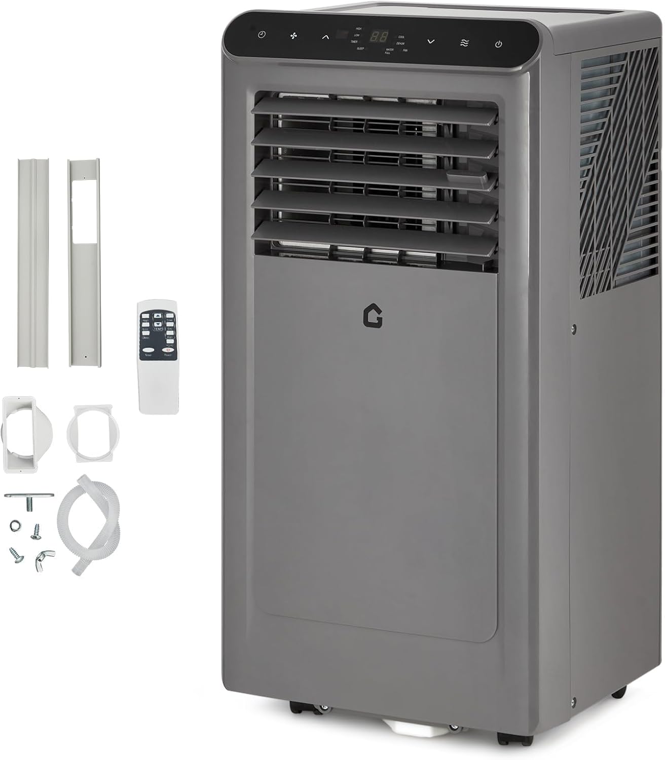 8000 BTU Portable Air Conditioner for Room Up to 350 Sq Ft with Remote Control | 3 in-1 AC Unit, Digital Display, 24H Timer, Sleep Mode | Includes Window Installation Kit