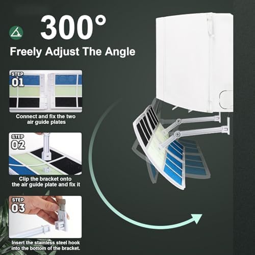 Bottom-mounted Air Vent Deflector, Universal Adjustable Air Conditioner Deflector, Air Deflector for Wall-mounted Air Conditioner