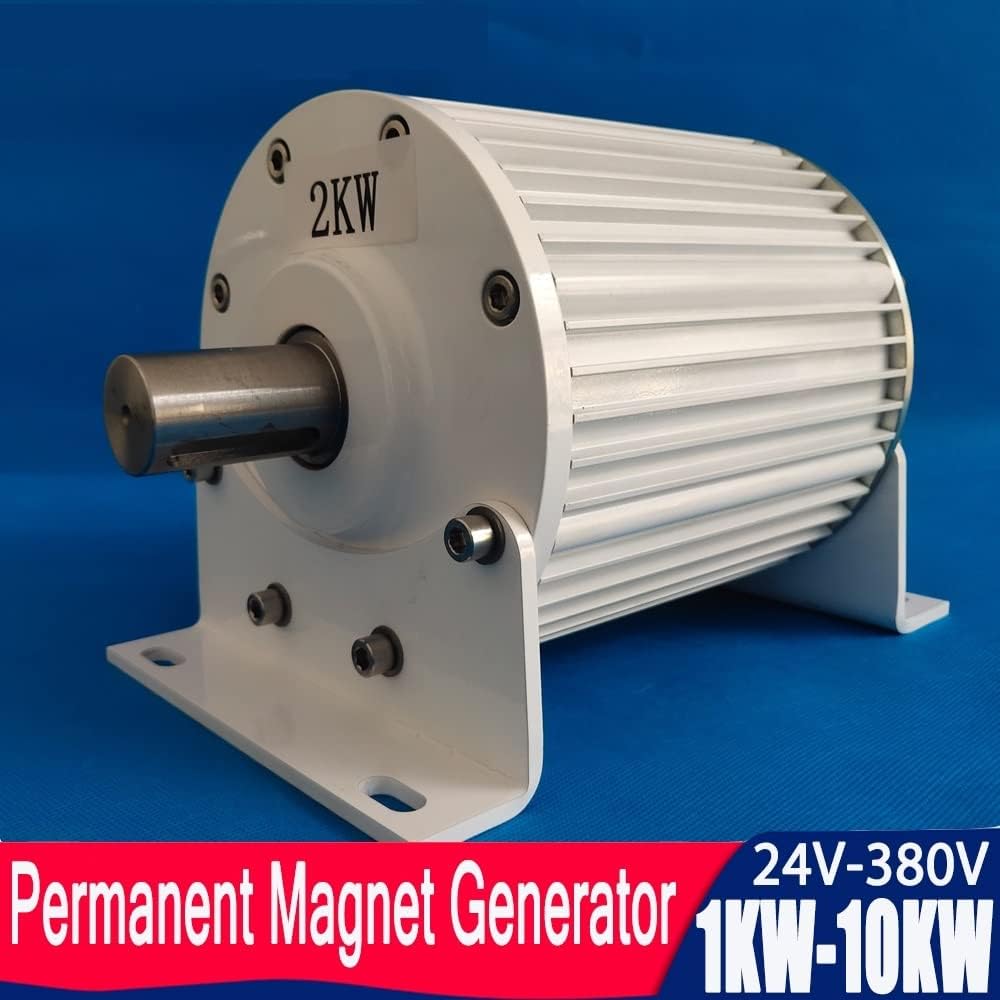 Wind Turbine, 1kw-10kw Low Speed Gearless Permanent Magnet Generator 24V 48V AC Alternators Use for Wind Water(with Base,24V_1500W 500RPM)