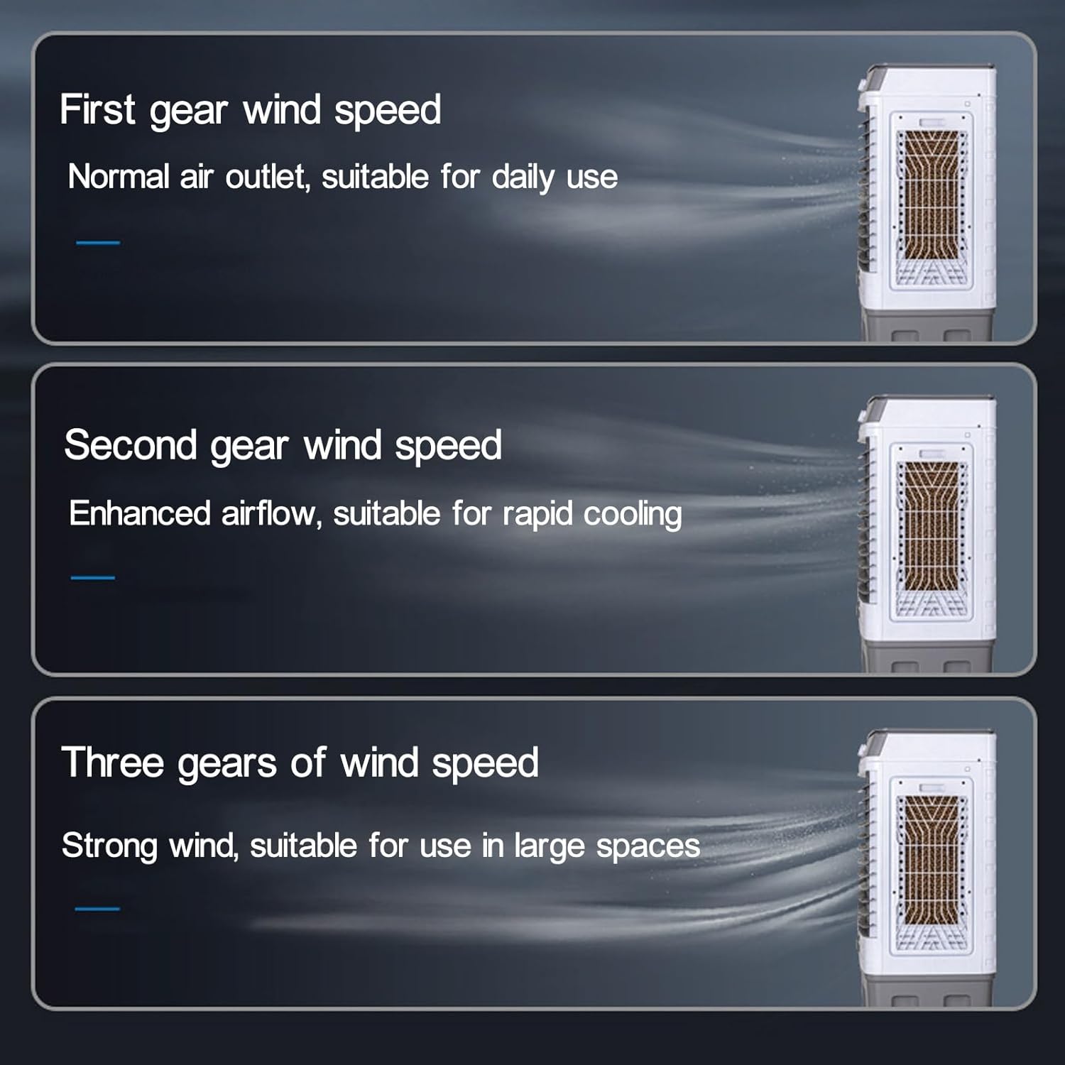 Portable Air Conditioners, 3800 CFM Swamp Cooler with 13 Gal Water Tank, 3-Speed Fan, Evaporative Air Cooler with 4 Ice Packs for Outdoor, Office, Home