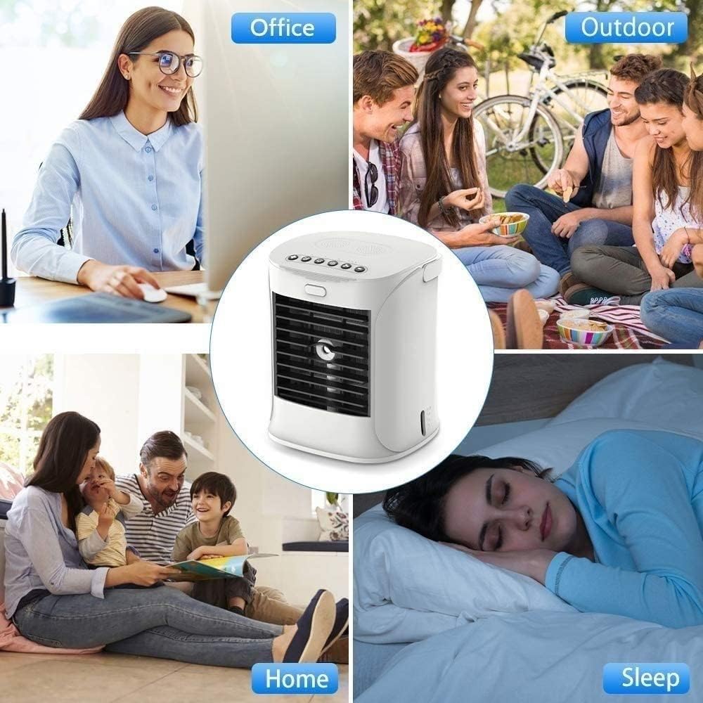 Mini Portable Air Conditioner, Personal Evaporative Air Cooler, Desk Cooling Fan, Mini Air Conditioner for Bedroom Office Outdoor