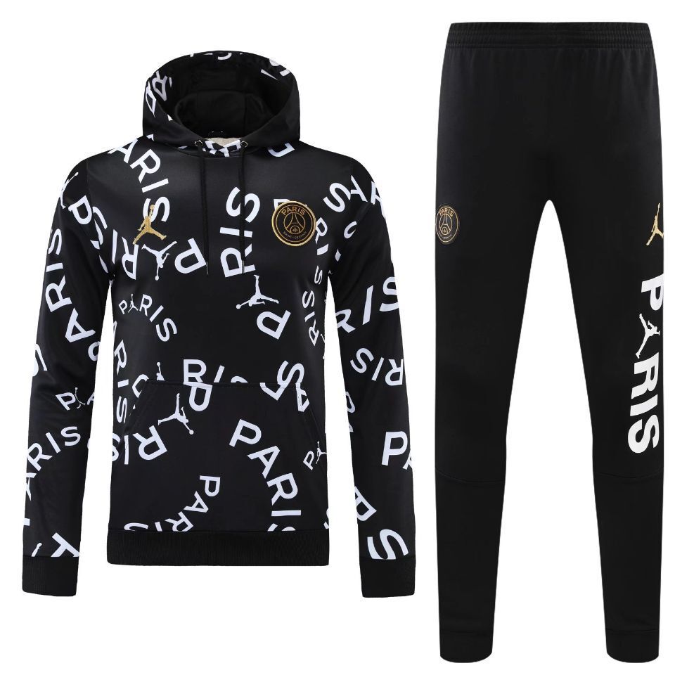 Conjunto manga larga PSG negro letras blancas - NewNow