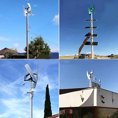 12000W Quiet Vertical Axis Wind Turbine Generator, 220V 12V 24V 48V Magnetic Levitation System with MPPT Controller for Home & Street Lighting, Eco-Friendly (White)