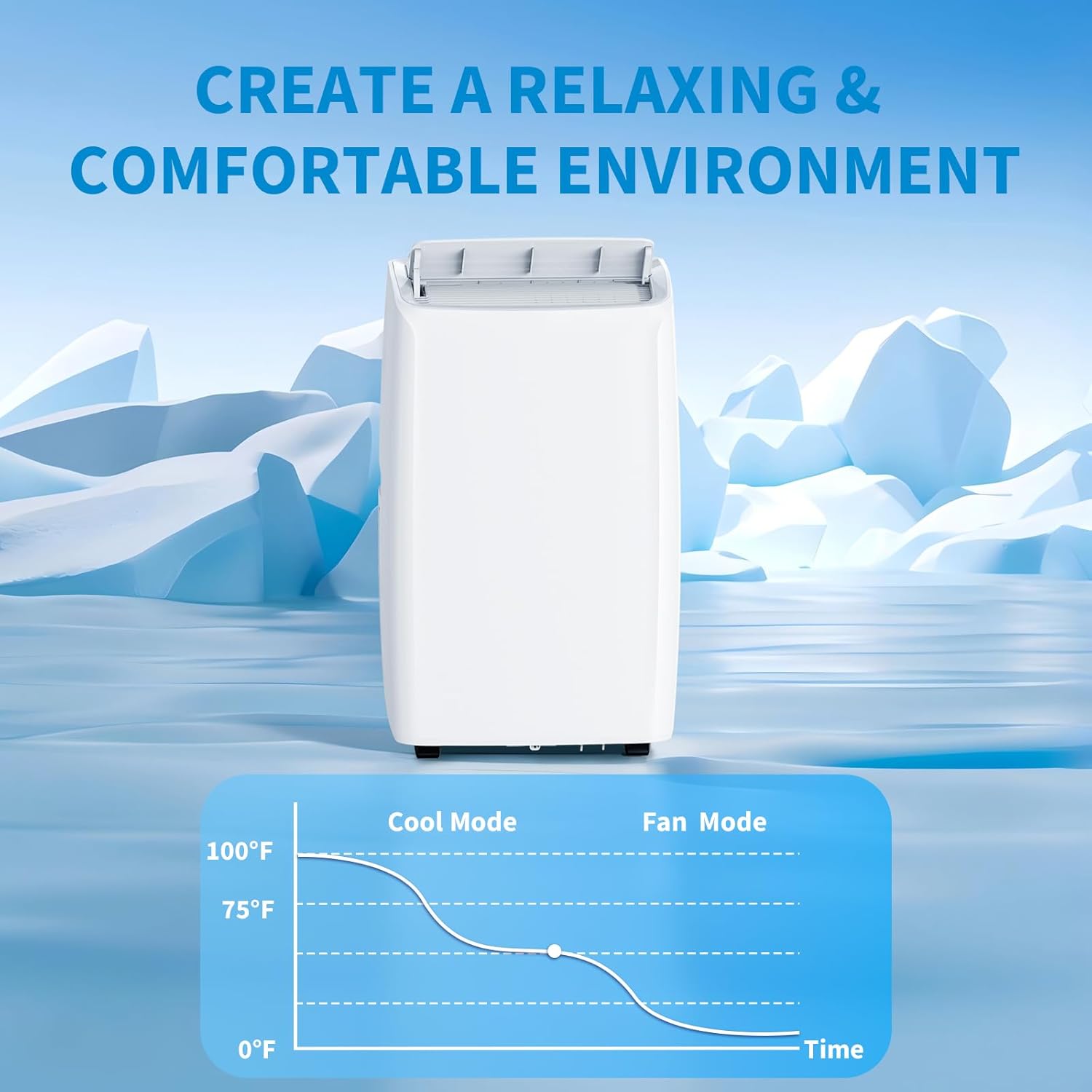 Portable Air Conditioners, 14K BTU Portable AC, Cools up to 750 Sq. Ft 3-in-1 Mobile AC for Room with Dehumidifier Fan Sleep Mode, 24H Timer, Remote Control, and Window Installation Kit Included