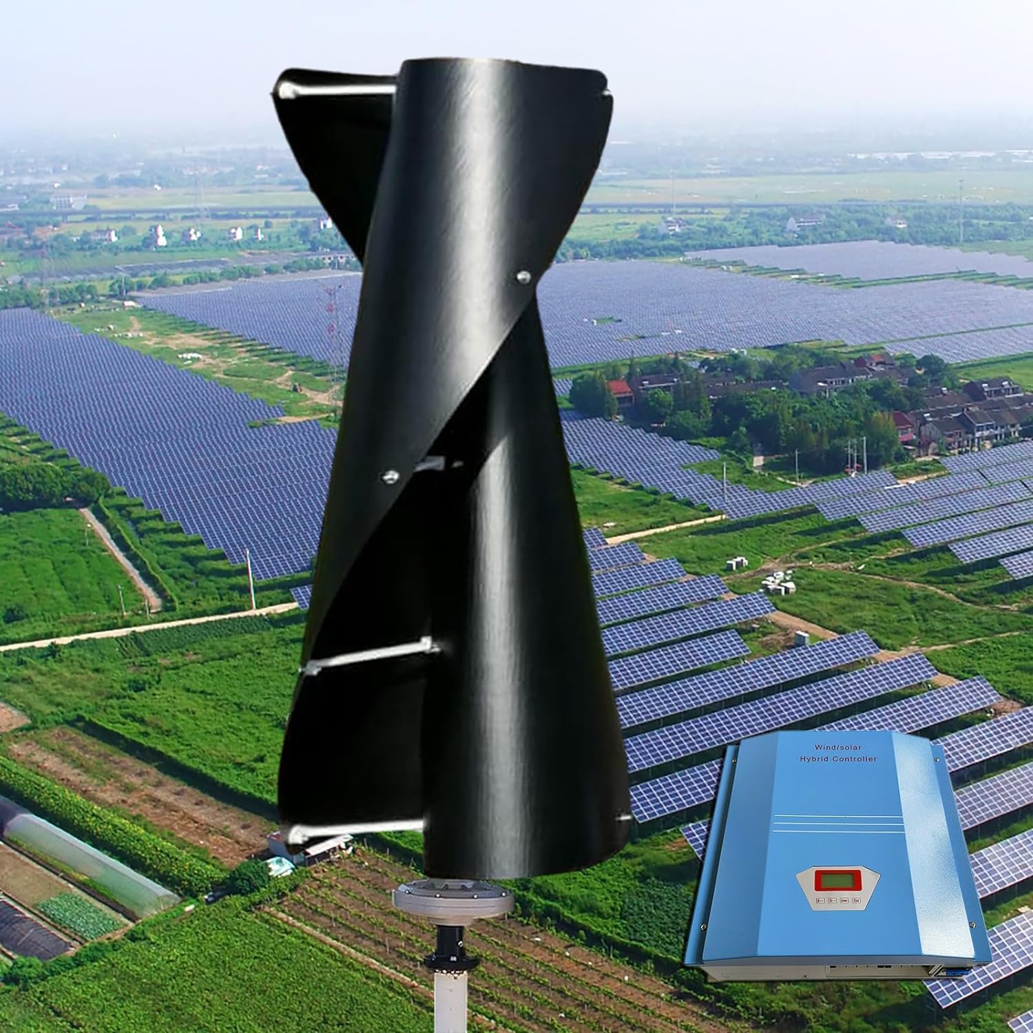 5000W Vertical Wind Turbine Maglev Axis Coreless Permanent Magnet Wind Power Generator Windmill with PWM Charge Controller