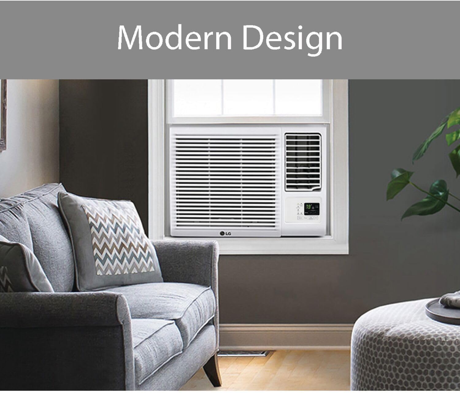 LG 7,500 BTU Window Air Conditioner with Supplemental Heat, Cools 320 Sq.Ft. (16' x 20' Room Size), Electronic Controls with Remote, 2 Cooling, Heating & Fan Speeds, Slide In-Out Chassis, 115V
