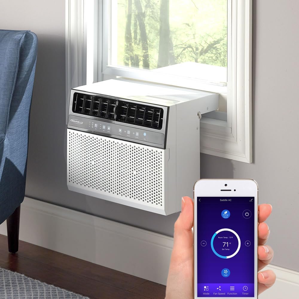 Soleus Air 6,000 BTU Over-the-Sill Air Conditioner: WiFi Enabled, Quiet Operation, Window View Friendly (Up to 11