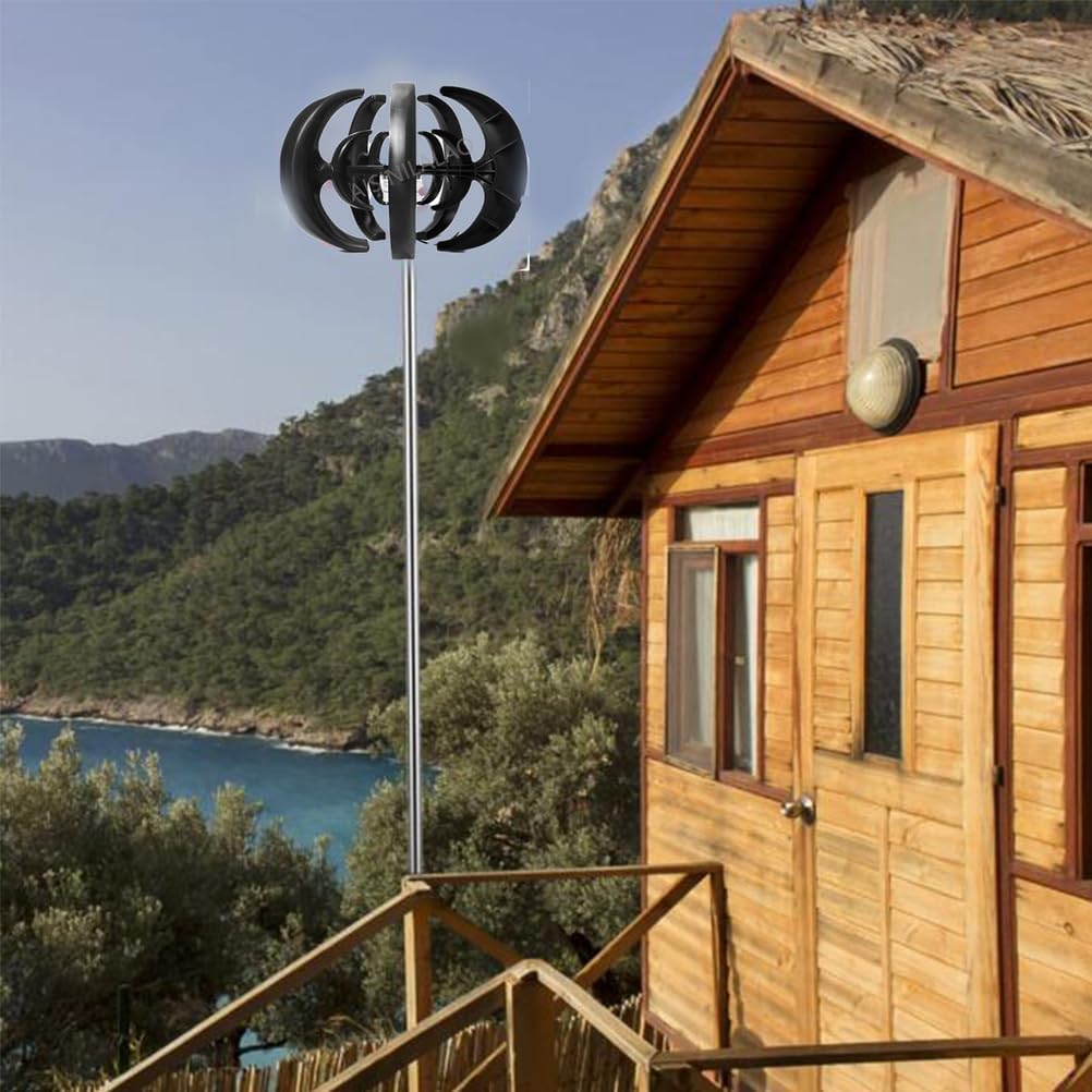 3000W 5 Blade Wind Power Generator Kit, 12V-220V Vertical Axis Wind Turbines Generator with Wind Solar Complementary Controller for Renewable Energy Solutions