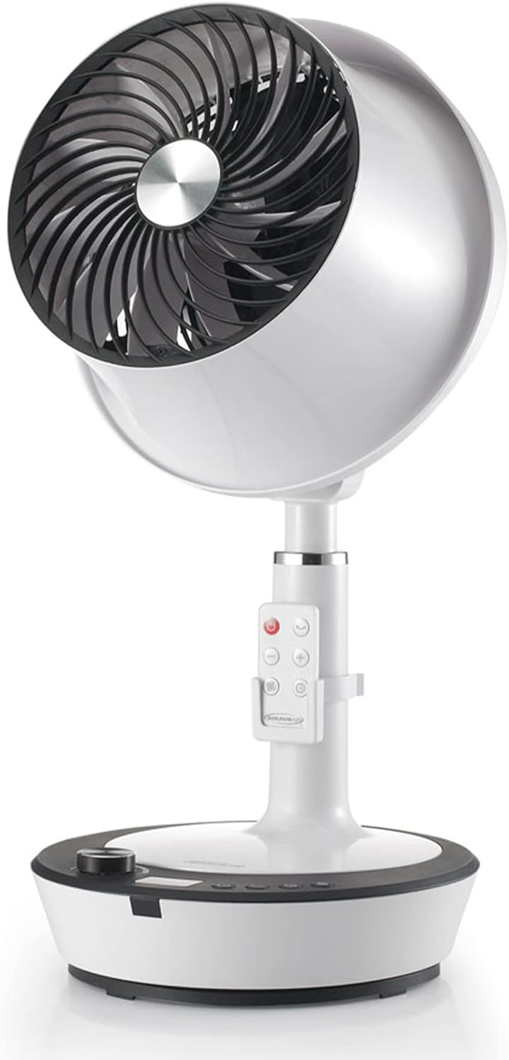 Soleus Air DC Motor Circulator Fan, 12 Speed Cooling Floor Fan, Adhustable Height, Oscillating, Outdoor Indoor Camping Travel