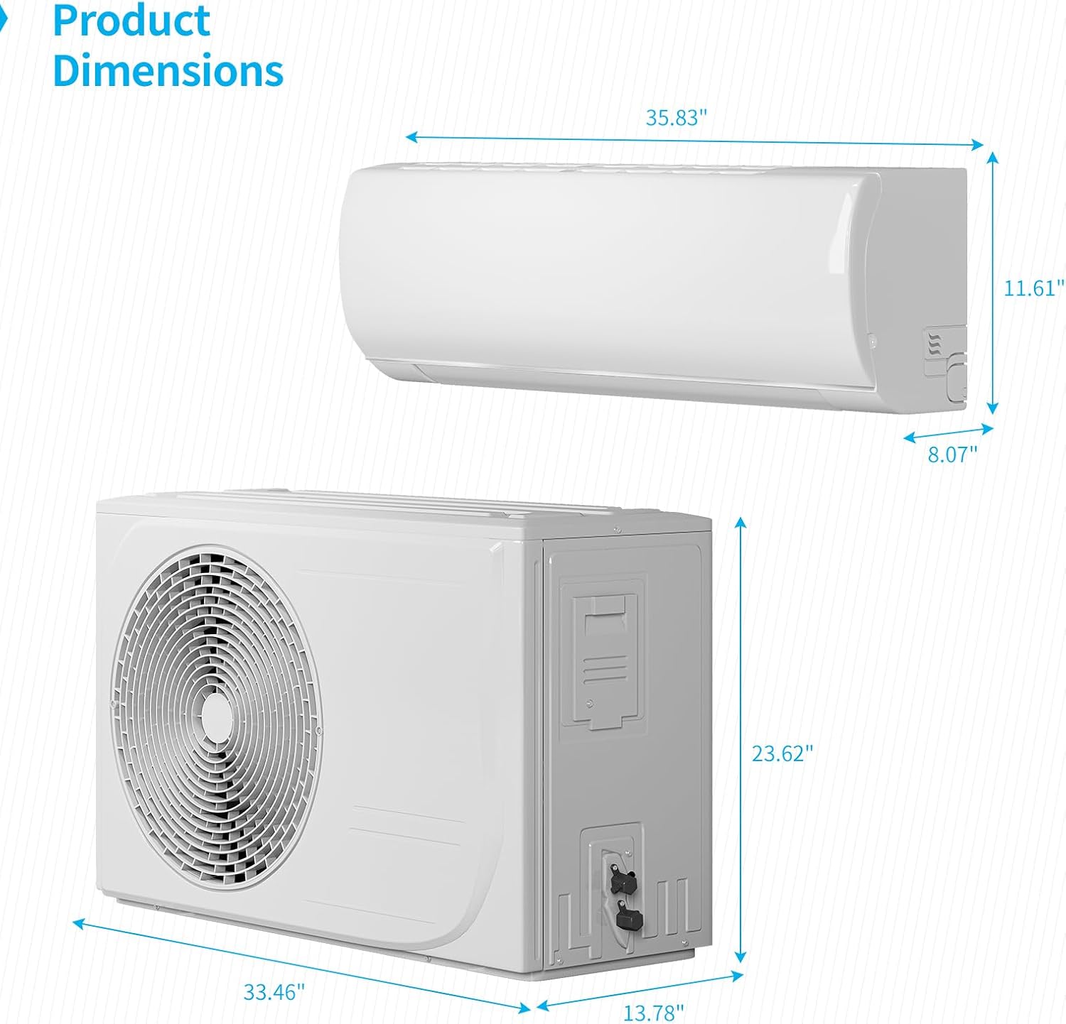 TABU 18000BTU Mini Split Air Conditioner with 1.5 Ton Pre-Charged Heat Pump,220-230V 21 SEER2 Ductless AC with Inverter, Compatible with Alexa,Cools Up to 1250 Sq.FT, Installation Kit included