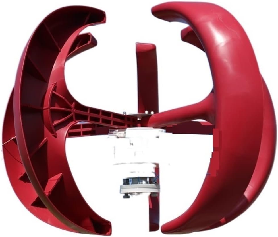 Wind Turbine, 4000W 5 Blades Vertical Axi Wind Turbines Generator Lantern 12V 24V Motor Kit Electromagnetic for Home Streetlight Use(White,12V)