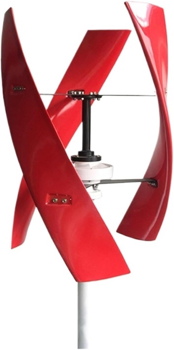 Wind Turbines, Home Farm Low Noise Vertical Wind Turbine Generators 10000W 12V 24V 48V Farm 10KW Small Upright Windmill Low Wind Speed Starting Wind Turbines(Red-Acc,12V_10KW)