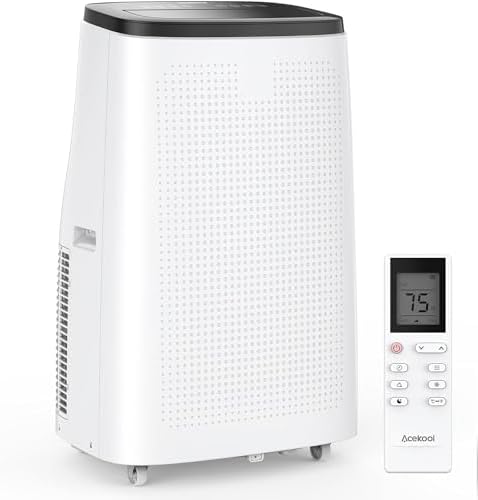 8,000 BTU Portable Air Conditioner with Cooling and Dehumidification – Ideal for 350 Sq. Ft., Remote Control for Convenience, and Easy Mobility