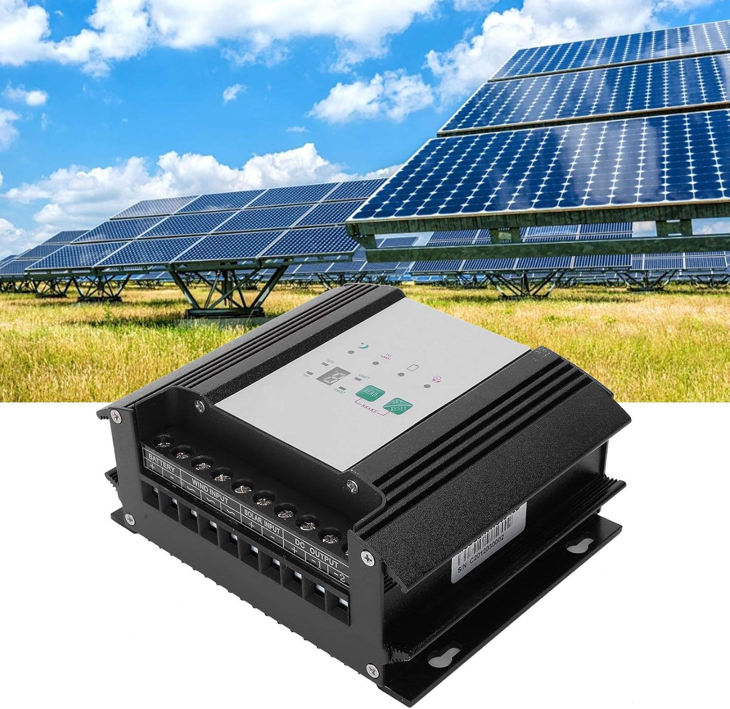 Wind Solar Charge Controller Hybrid Regulator Smart Efficient Dual Power Management for Wind Solar Hybrid Street Lights Industrial Equipment 12V Aluminum Alloy
