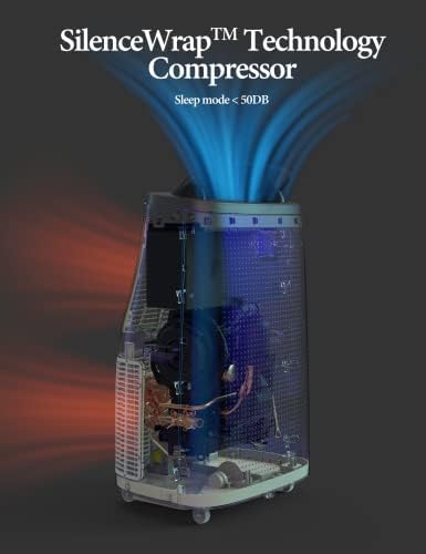 Portable Air Conditioners, 14000 BTU Air Conditioner for 750 Sq. Ft, Dehumidifying & Fan, Quiet Operation and Easy Mobility, Remote Control for Home & Office, Gray Top