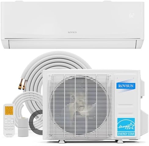 ROVSUN 18,000 BTU Mini Split AC/Heating System with Inverter, 23 SEER2 Energy Saving 230V Ductless Split-System Air Conditioner with Pre-Charged Condenser, Heat Pump, Remote Control & Installation Kit