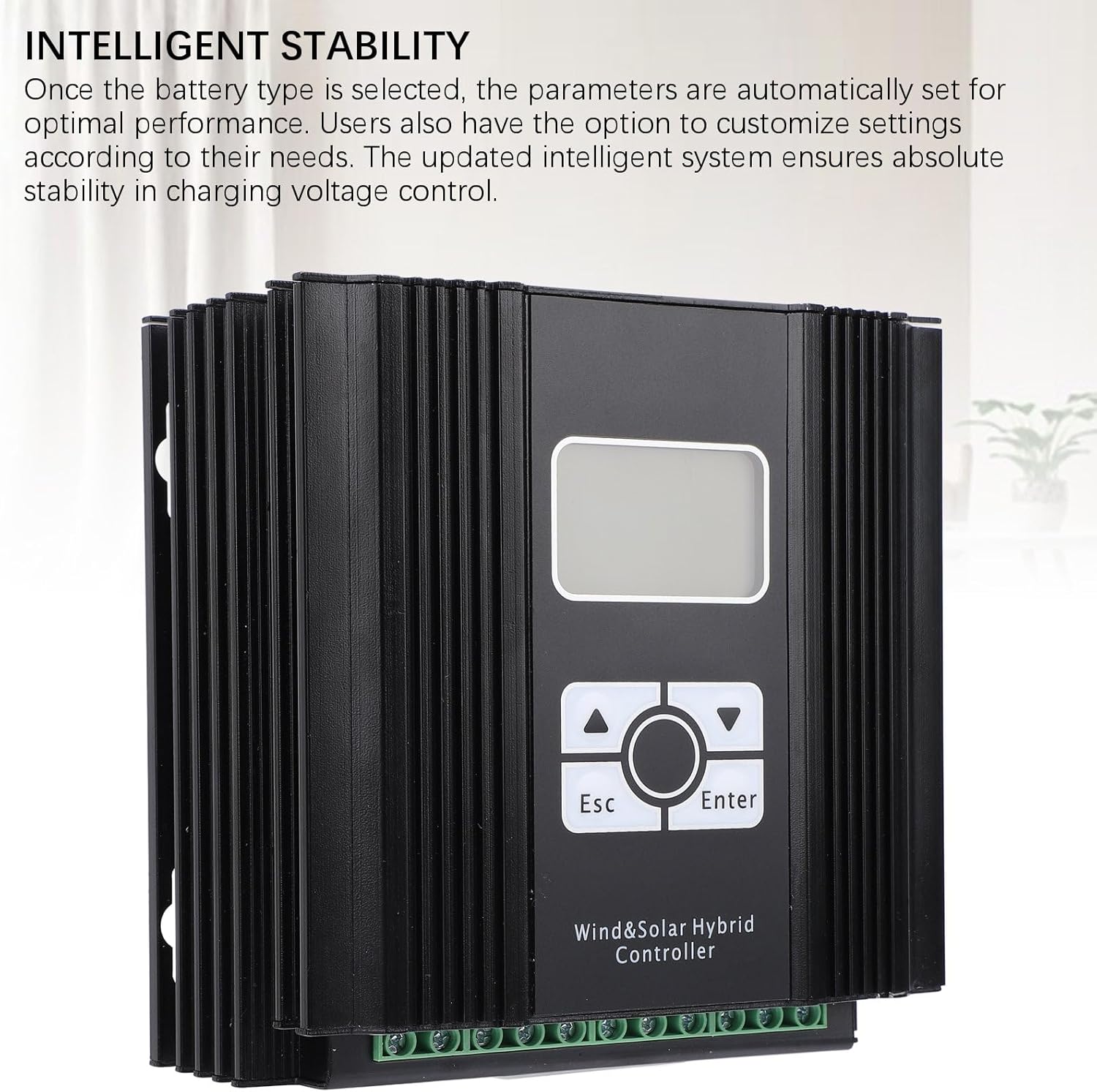 Wind Solar Hybrid Charge Controller 12V / 24V MPPT 1000W - Efficient Wind Turbine & Solar Panel Smart Regulator with LCD Display for Home & Marine Systems (600W Fan)