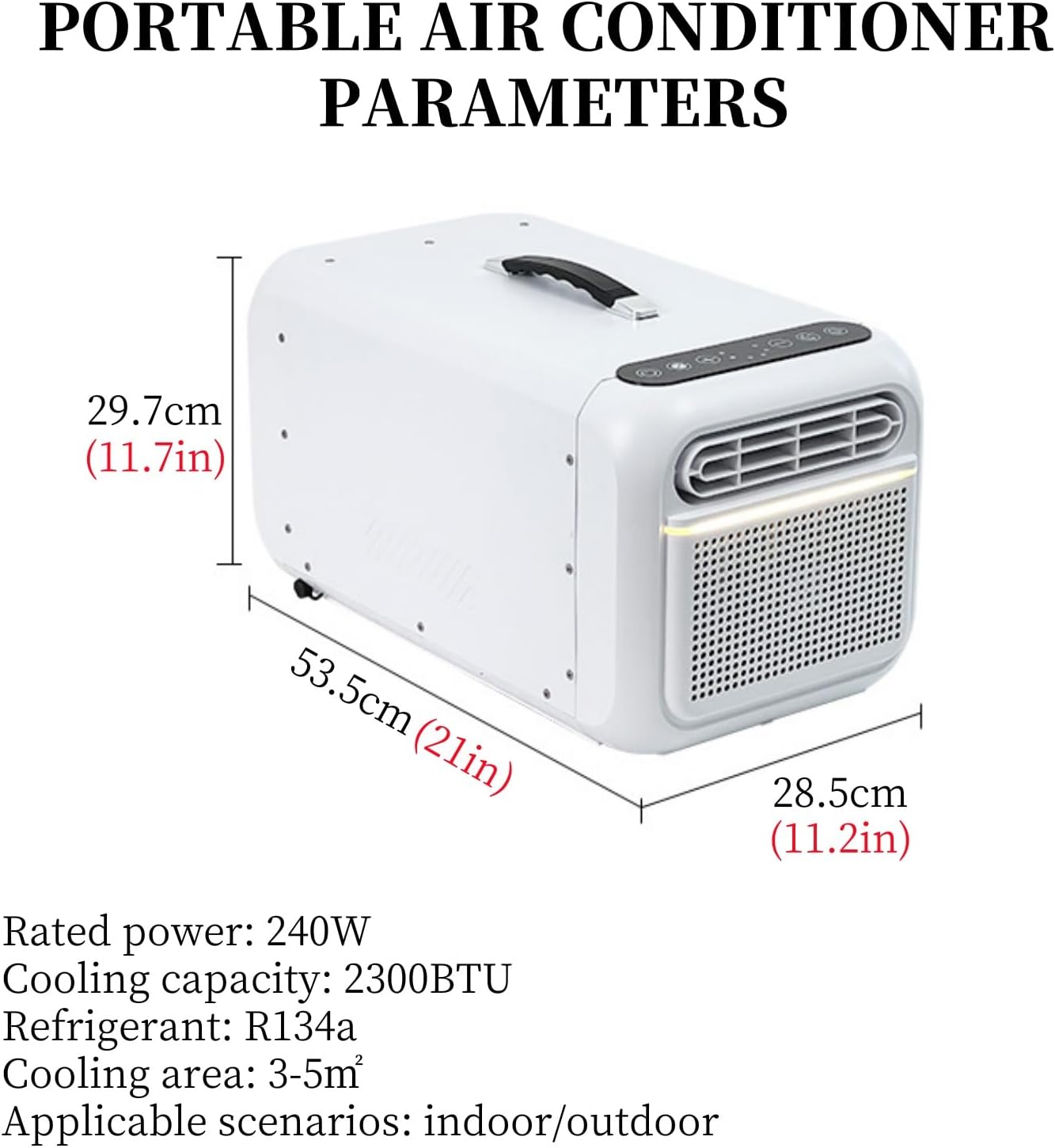 Portable Air Conditioners for Room & Outdoor, with Remote,Low Noise 38dB,Handle Design, Perfect for Tent, Garage White