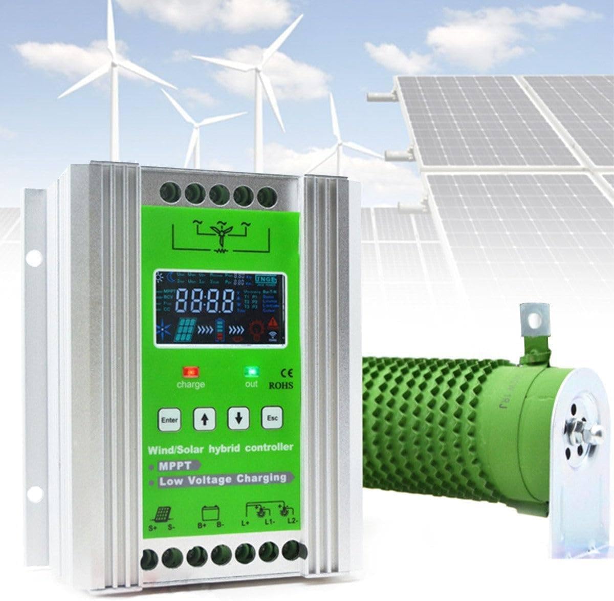 Wind Solar Supplementary Sys-TEM,Wind Charger,Wind Solar Hybrid Charge Controller, MPPT, LCD Energy Charge Controller,for Wind, Solar Panel,2000W-12000W 24V-48V-12000W