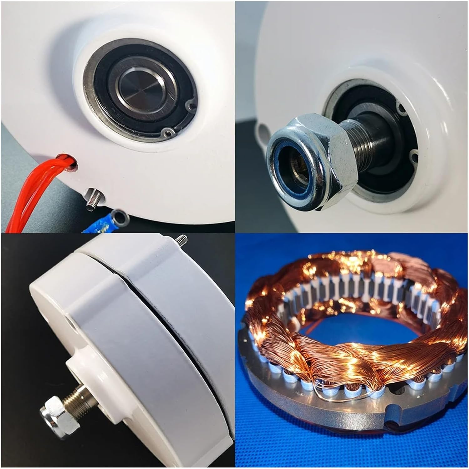 Wind Turbine Generators 500W Low Speed 12V 24V 3 Phase Gearless Permanent Magnet AC tors for Wind Water Turbine for Home Use Industrial Energy(with Base,24V_500W)