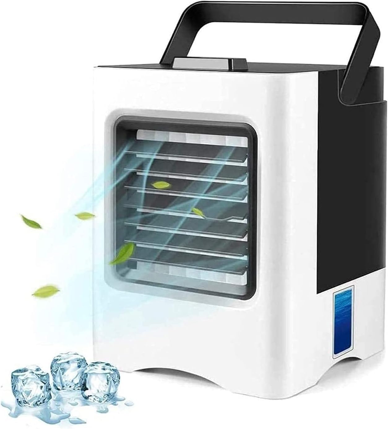 Portable Air Conditioner 3 Speeds Personal Air Conditioner Fan with Ice Tray Noiseless Evaporative Air Cooler for Home Office Room Desktop (White)