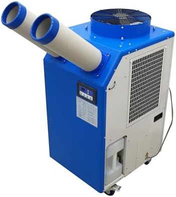 220V Industrial Portable Air Conditioner Air Flow 780m³/h with Wheels 14L Tank Double Column 1800W Commercial Spot Cooler Adjustable Outlet Ideal for Insititute Workshops Outdoor Events