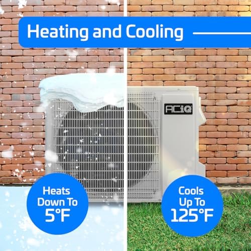 ACiQ Essentials 2 Ton 17 SEER2 Central Inverter Heat Pump Split System with 10kW Back-up Heat Kit & 50' Install Kit - R32 | 24000 BTU, High Efficiency, Upflow/Left Horizontal, Heat AC/Heating System
