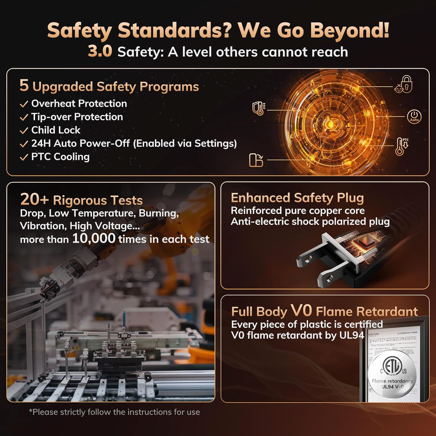 Newly Upgraded AEOCKY Space Heaters for Indoor Use, 1500W Metal Electric Space Heater with AI Thermostat, Tower Heater with ECO Mode, Oscillating, Remote, Timer for Office, Home, Bedroom