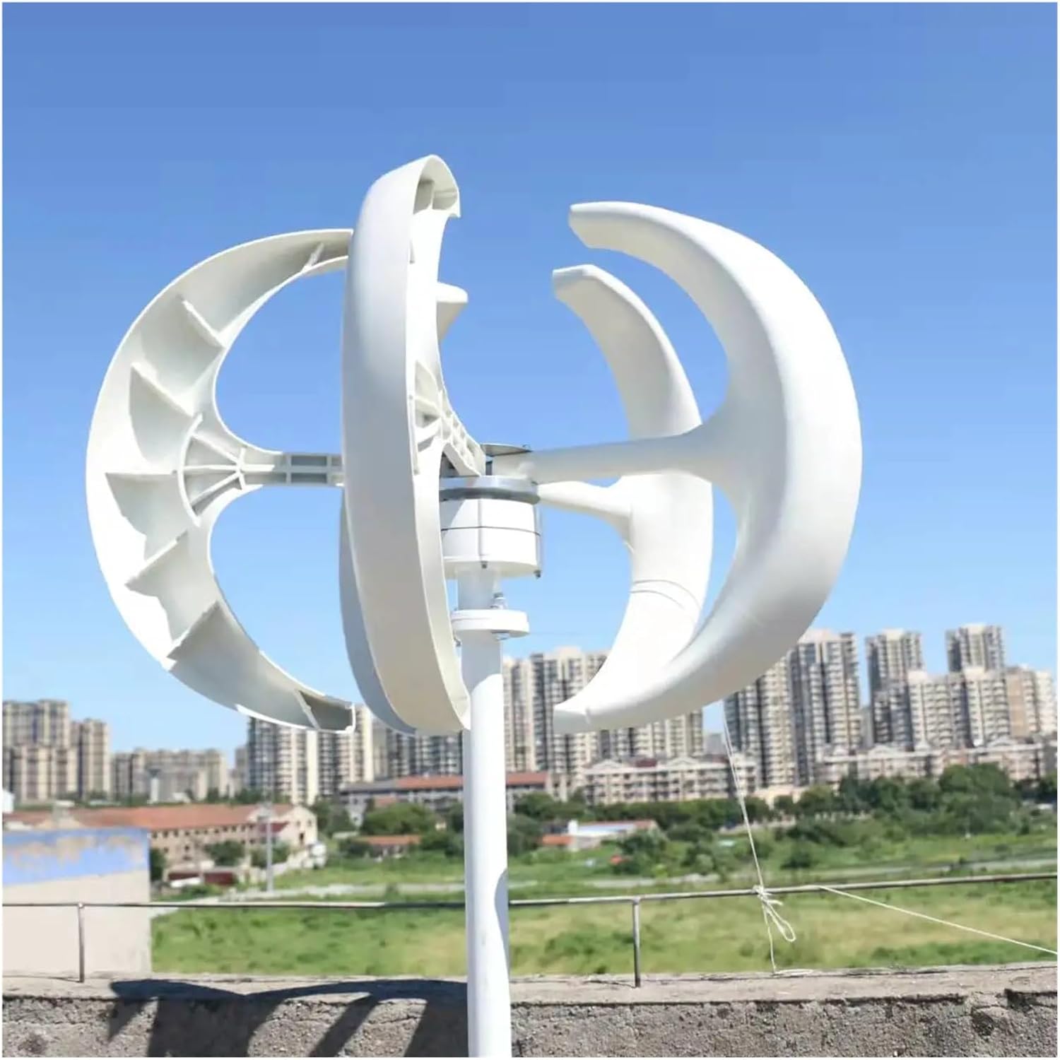 Wind Turbines, 8000W Wind Turbine 12v 24v 48v Vertical Axies Wind Generator Small Windmill Free Energy Homeuse(White,12V)