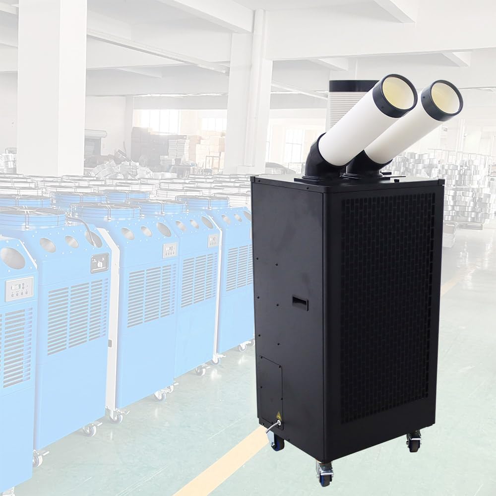 Industrial Portable Air Conditioner with Wheels 8L Large Tank Commercial Spot Cooler Adjustable Air Outlet Ideal for Hospitals Workshops Outdoor Events 220V 2.1KW