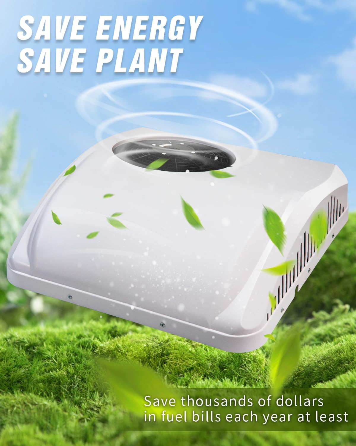 24V DC RV Roof Air Conditioner, 24 Volt Cooling and Heater Systems AC Unit Fits for RVs, Vans, Semi Truck, Cranes,Car Air Conditioner for Room up to 100 Sq. Ft