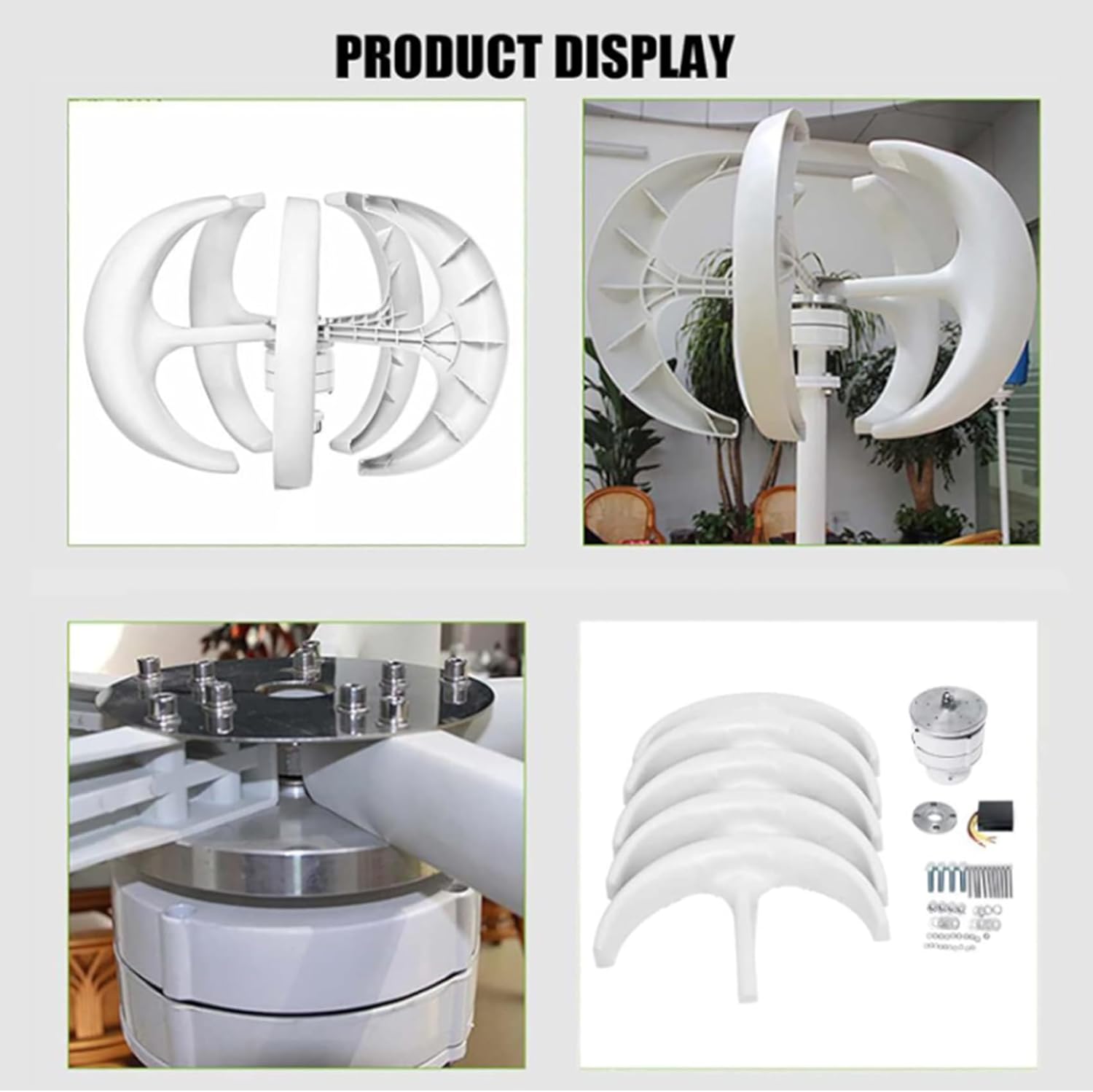 14000W 48V Portable Verticalwind Power,2M/S Wind Speed Starting Wind Power Generator with Charge Controller for Farm, Highway, Mountainous Areas