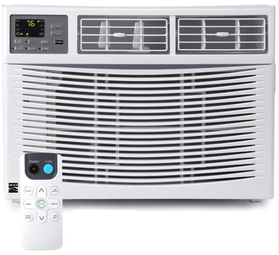 Kenmore KM12K-R 12,000 BTU Window Air Conditioner for Large Rooms up to 550 Sq. Ft. – Quiet Cooling, Remote Control, Digital Display, 3 Fan Speeds, Easy Install, Washable Filter, Energy Efficient