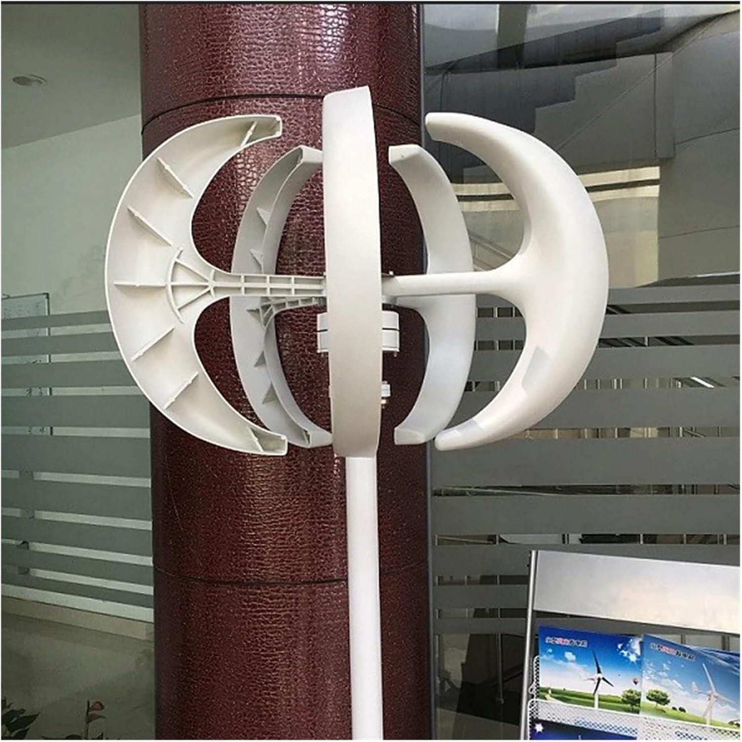 Wind Turbines, 400W Vertical Axis Wind Generator 12V 24V Red and White Ball Type Wind Turbine for Land Marine Use(5 Blades_24V)